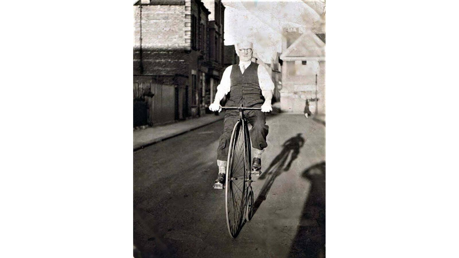 image of Joseph Armstrong riding his penny farthing - 1920