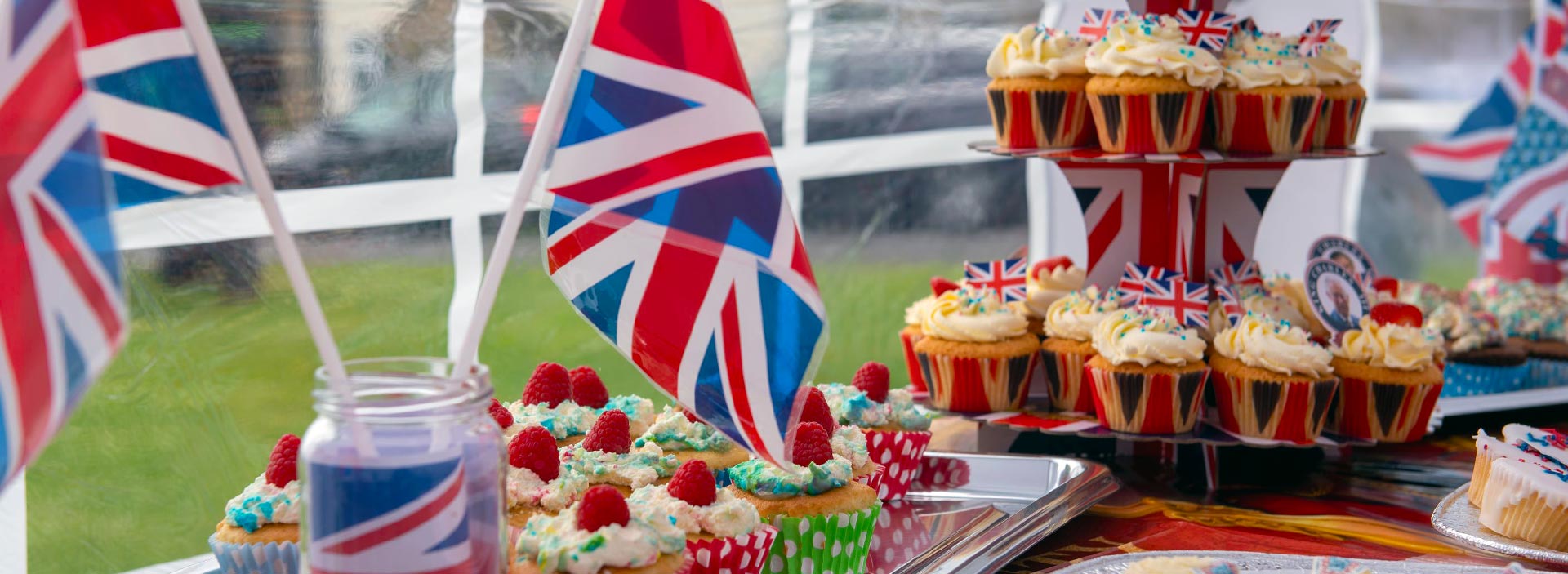 an image of the cupcake display at the King Charles Coronation Walbottle celebrations